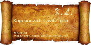 Kapronczai Lavínia névjegykártya