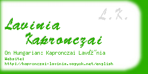lavinia kapronczai business card